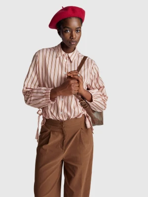 Benetton, Shirt With Vertical Stripes And Bows, Size: XS, Pink, Women United Colors of Benetton