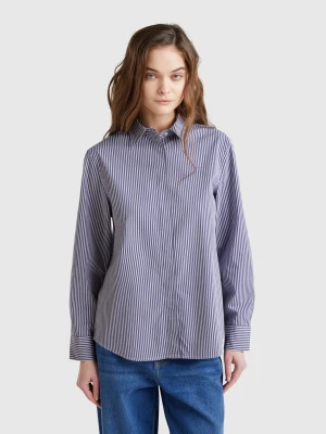 Benetton, Shirt With Vertical Stripes, size XXS, Dark Blue, Women United Colors of Benetton