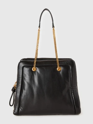 Benetton, Shopping Bag In Imitation Leather, Size: OS, Black, Women United Colors of Benetton