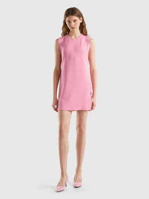 Benetton, Short Cut-out Dress, size L, Pink, Women United Colors of Benetton