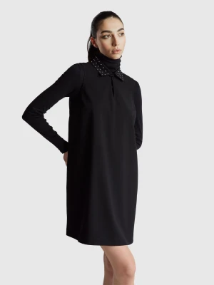 Benetton, Short Dress With Studs, Size: XS, Black, Women United Colors of Benetton