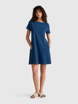 Benetton, Short Flared Dress, size XXS, Air Force Blue, Women United Colors of Benetton