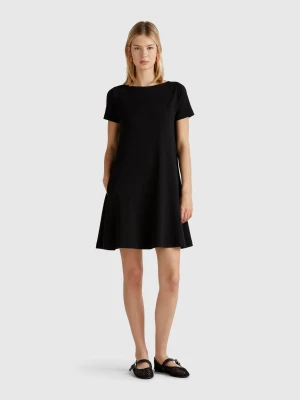 Benetton, Short Flared Dress, size XXS, Black, Women United Colors of Benetton