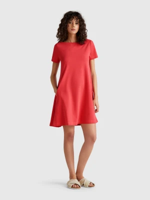Benetton, Short Flared Dress, size XXS, Brick Red, Women United Colors of Benetton