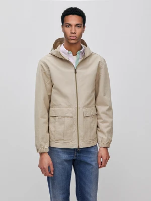 Benetton, Short Jacket In Faded Cotton, Size: XL, Beige, Men United Colors of Benetton