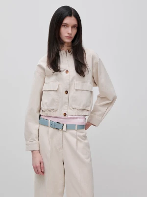 Benetton, Short Jacket With Pockets, Beige, Women United Colors of Benetton