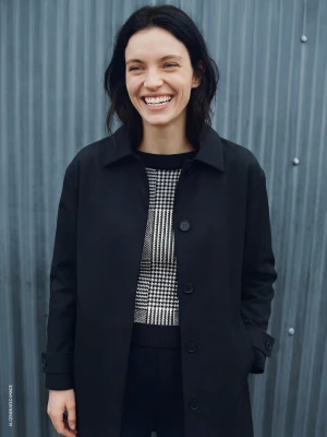 Benetton, Short Jacket With Pockets, Black, Women United Colors of Benetton