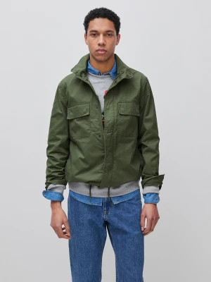 Benetton, Short Jacket With Pockets, Olive Green, Men United Colors Of Benetton