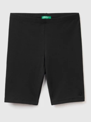 Benetton, Short Leggings In Stretch Cotton, size S, Black, Kids United Colors of Benetton