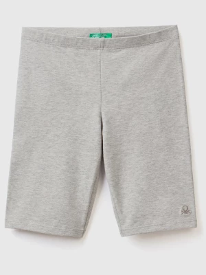 Benetton, Short Leggings In Stretch Cotton, size XL, Light Gray, Kids United Colors of Benetton