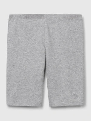 Benetton, Stretch Cotton Short Leggings, Size: XL, Light Gray, Kids United Colors of Benetton