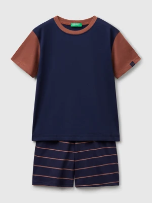 Benetton, Short Pyjamas In Pure Cotton, size XXS, Dark Blue, Kids United Colors of Benetton