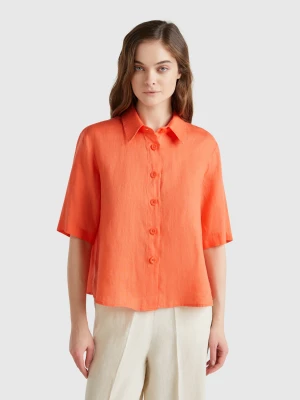 Benetton, Short Shirt In Pure Linen, size XXS, , Women United Colors of Benetton