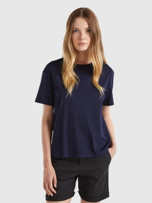 Benetton, Short Sleeve 100% Cotton T-shirt, size S, Dark Blue, Women United Colors of Benetton