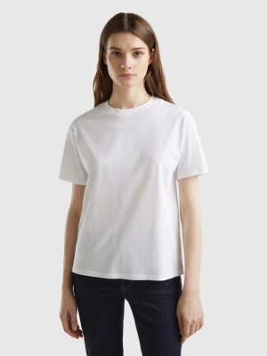 Benetton, Short Sleeve 100% Cotton T-shirt, size XS, White, Women United Colors of Benetton