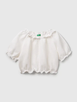 Benetton, Short Sleeve Blouse, size XL, White, Kids United Colors of Benetton