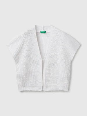 Benetton, Short Sleeve Cardigan, size XL, White, Kids United Colors of Benetton