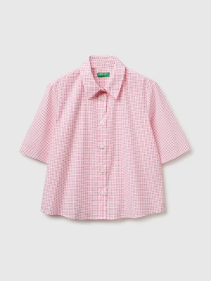 Benetton, Short Sleeve Patterned Shirt, Size: XS, Cyclamen, Women United Colors of Benetton