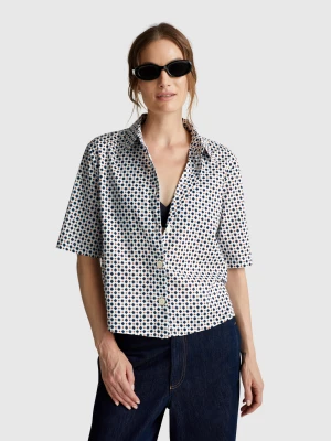 Benetton, Short Sleeve Patterned Shirt, size XXS, Multi-color, Women United Colors of Benetton