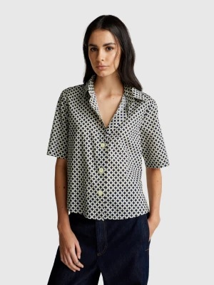 Benetton, Short Sleeve Patterned Shirt, size XXS, Multi-color, Women United Colors of Benetton