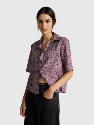 Benetton, Short Sleeve Patterned Shirt, size XXS, Multi-color, Women United Colors of Benetton