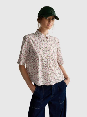 Benetton, Short Sleeve Patterned Shirt, size XXS, Multi-color, Women United Colors of Benetton