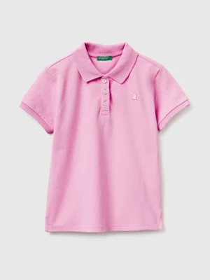 Benetton, Short Sleeve Polo In Cotton, Size: XL, Lilac, Kids United Colors of Benetton