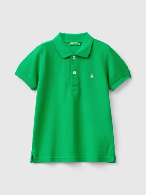 Benetton, Short Sleeve Polo In Organic Cotton, size 104, Green, Kids United Colors of Benetton