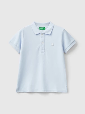 Benetton, Short Sleeve Polo In Organic Cotton, size 104, Sky Blue, Kids United Colors of Benetton
