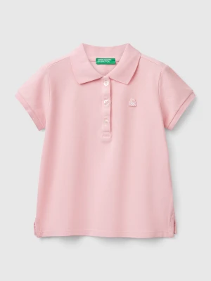 Benetton, Short Sleeve Polo In Cotton, size 116, Pink, Kids United Colors of Benetton