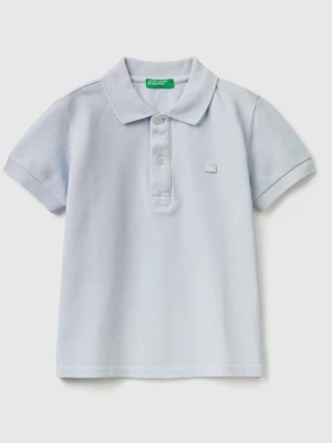 Benetton, Short Sleeve Polo In Organic Cotton, size 116, Sky Blue, Kids United Colors of Benetton