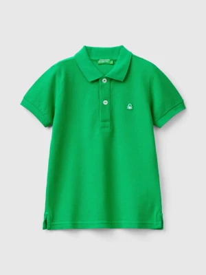 Benetton, Short Sleeve Polo In Organic Cotton, size 82, Green, Kids United Colors of Benetton