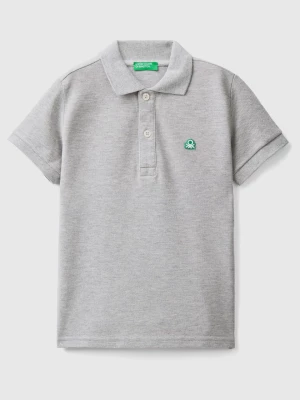 Benetton, Short Sleeve Polo In Organic Cotton, size 82, Light Gray, Kids United Colors of Benetton