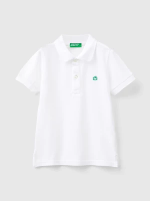 Benetton, Short Sleeve Polo In Organic Cotton, size 82, White, Kids United Colors of Benetton