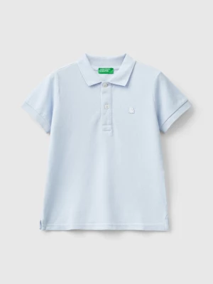 Benetton, Short Sleeve Polo In Organic Cotton, size 90, Sky Blue, Kids United Colors of Benetton