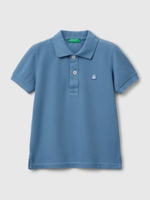 Benetton, Short Sleeve Polo In Pure Cotton, size 116, Light Blue, Kids United Colors of Benetton