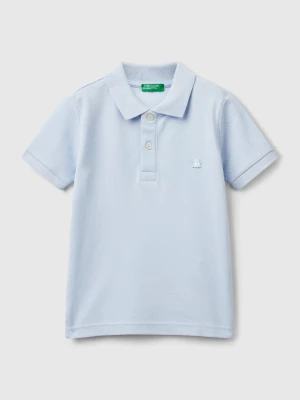 Benetton, Short Sleeve Polo In Pure Cotton, size 116, Sky Blue, Kids United Colors of Benetton
