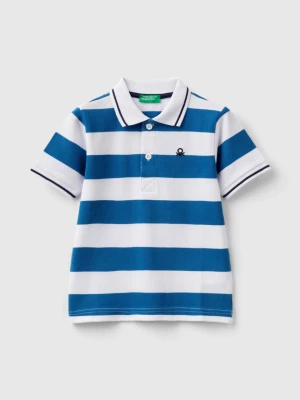 Benetton, Short Sleeve Polo With Stripes, size 104, Blue, Kids United Colors of Benetton