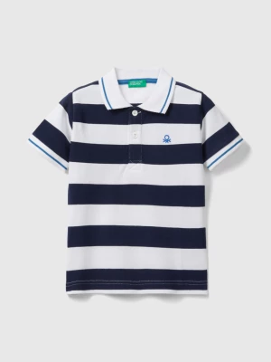 Benetton, Short Sleeve Polo With Stripes, size 104, Dark Blue, Kids United Colors of Benetton