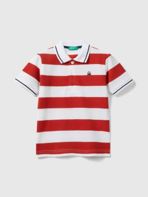 Benetton, Short Sleeve Polo With Stripes, size 104, Red, Kids United Colors of Benetton