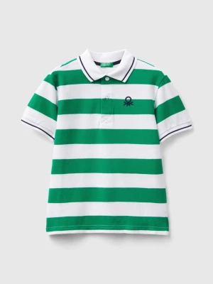 Benetton, Short Sleeve Polo With Stripes, size 2XL, Green, Kids United Colors of Benetton