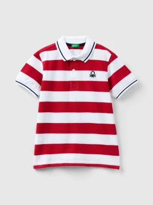Benetton, Short Sleeve Polo With Stripes, size 2XL, Red, Kids United Colors of Benetton