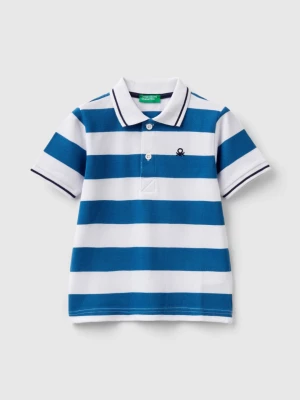 Benetton, Short Sleeve Polo With Stripes, size 82, Blue, Kids United Colors of Benetton