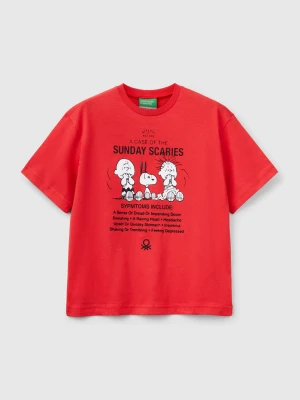 Benetton, Short Sleeve Snoopy ©peanuts T-shirt, size XL, Red, Kids United Colors of Benetton