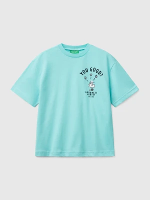 Benetton, Short Sleeve Snoopy ©peanuts T-shirt, size XL, Turquoise, Kids United Colors of Benetton