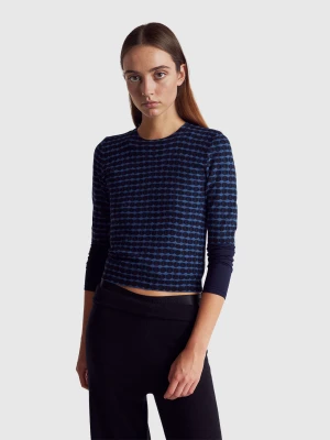 Benetton, Short Sleeve Sweater In Viscose Blend, Size: XS, Air Force Blue, Women United Colors of Benetton