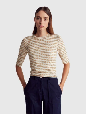 Benetton, Short Sleeve Sweater In Viscose Blend, Size: XS, White, Women United Colors of Benetton