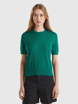 Benetton, Short Sleeve Sweater, size S, Dark Green, Women United Colors of Benetton