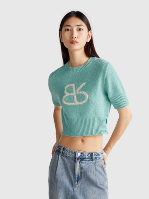 Benetton, Short Sleeve Sweater, size S, Sky Blue, Women United Colors of Benetton