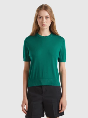 Benetton, Short Sleeve Sweater, size XS, Dark Green, Women United Colors of Benetton